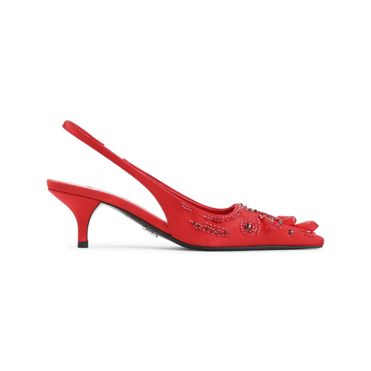 PRADA Black Leather Slingback Pumps