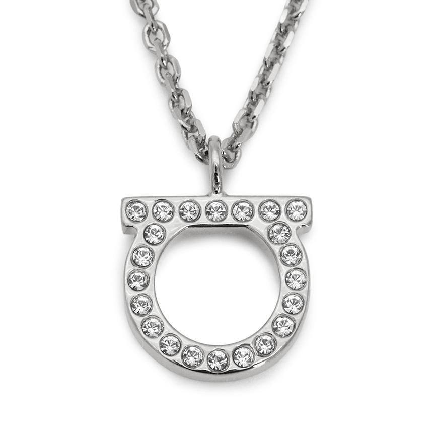 Ferragamo Gancini Crystal Pendant Necklace for Women 76 0132 002 0696657