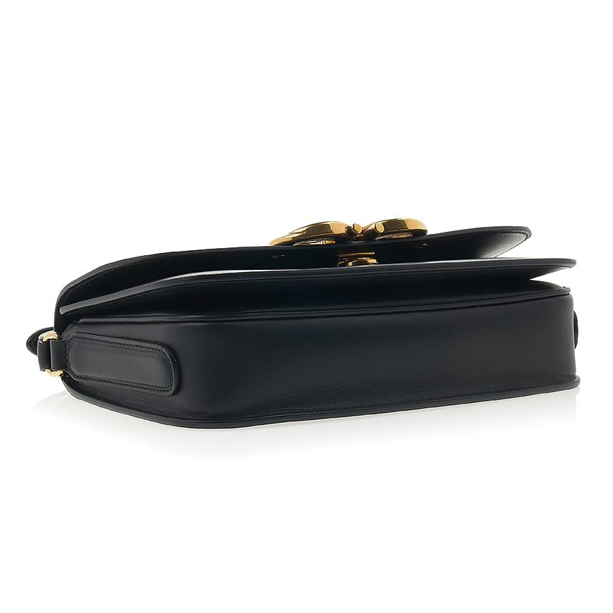 Ferragamo Trapezio Leather Shoulder Bag for Women 21 2916 NERO 0759141
