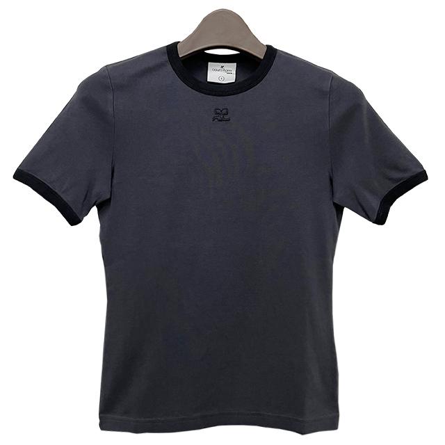 courreges Logo Heritage Contrast Short Sleeve T-Shirt 125JTS017JS0203 B155