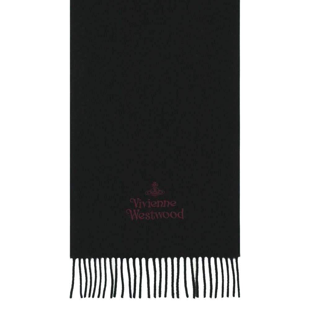 Vivienne Westwood ORB Logo Embroidered Black Scarf