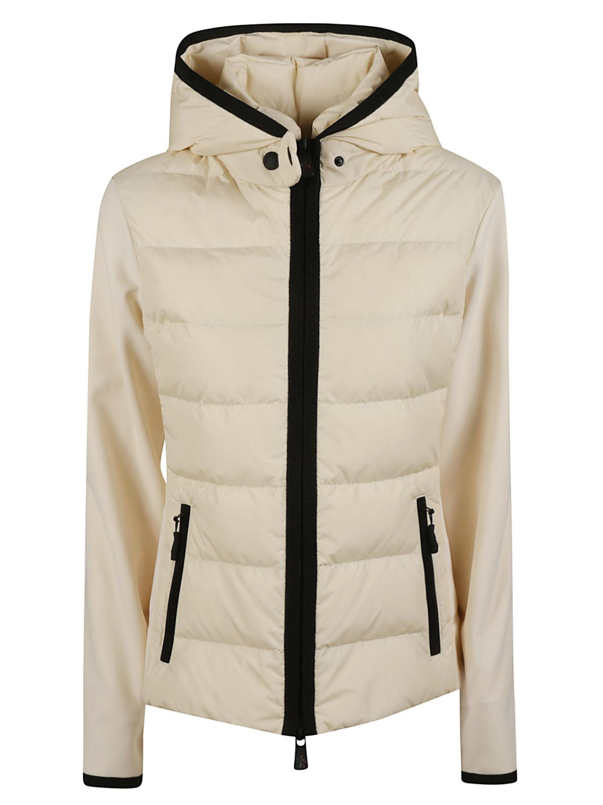 Moncler Black Knit Zip-Up Sweater for Women