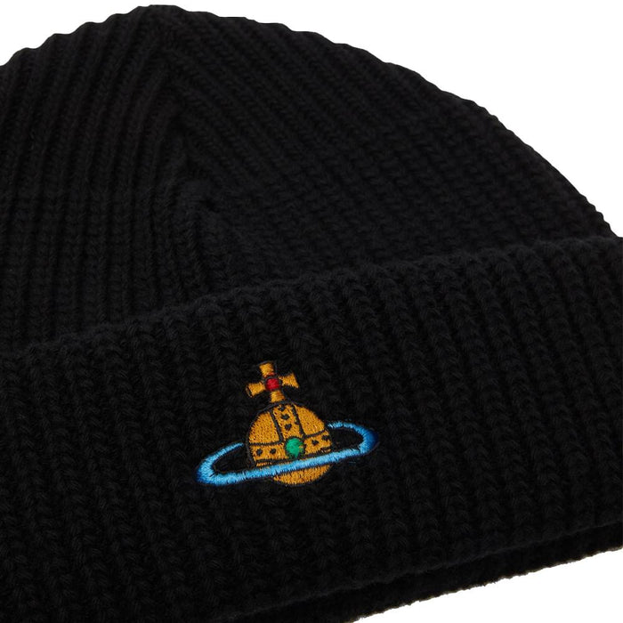 Vivienne Westwood ORB Logo Sporty Wool Beanie Black
