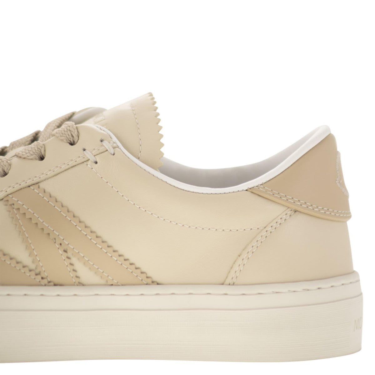 Moncler White Leather Low-Top Sneakers