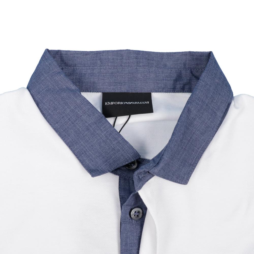 Emporio Armani Short Sleeve Polo Shirt White Shirt Collar Men