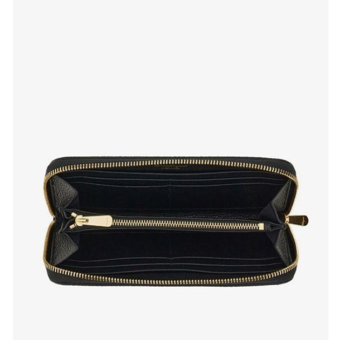 Ferragamo Gancini Continental Long Wallet Black