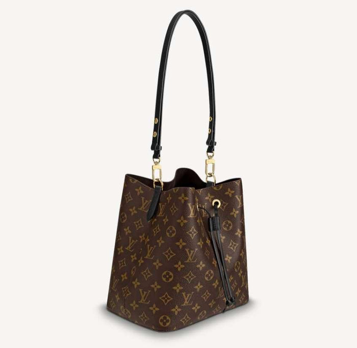 Louis Vuitton Monogram NeoNoe MM Black Brown Bucket Shoulde M44020 M44887 M44022