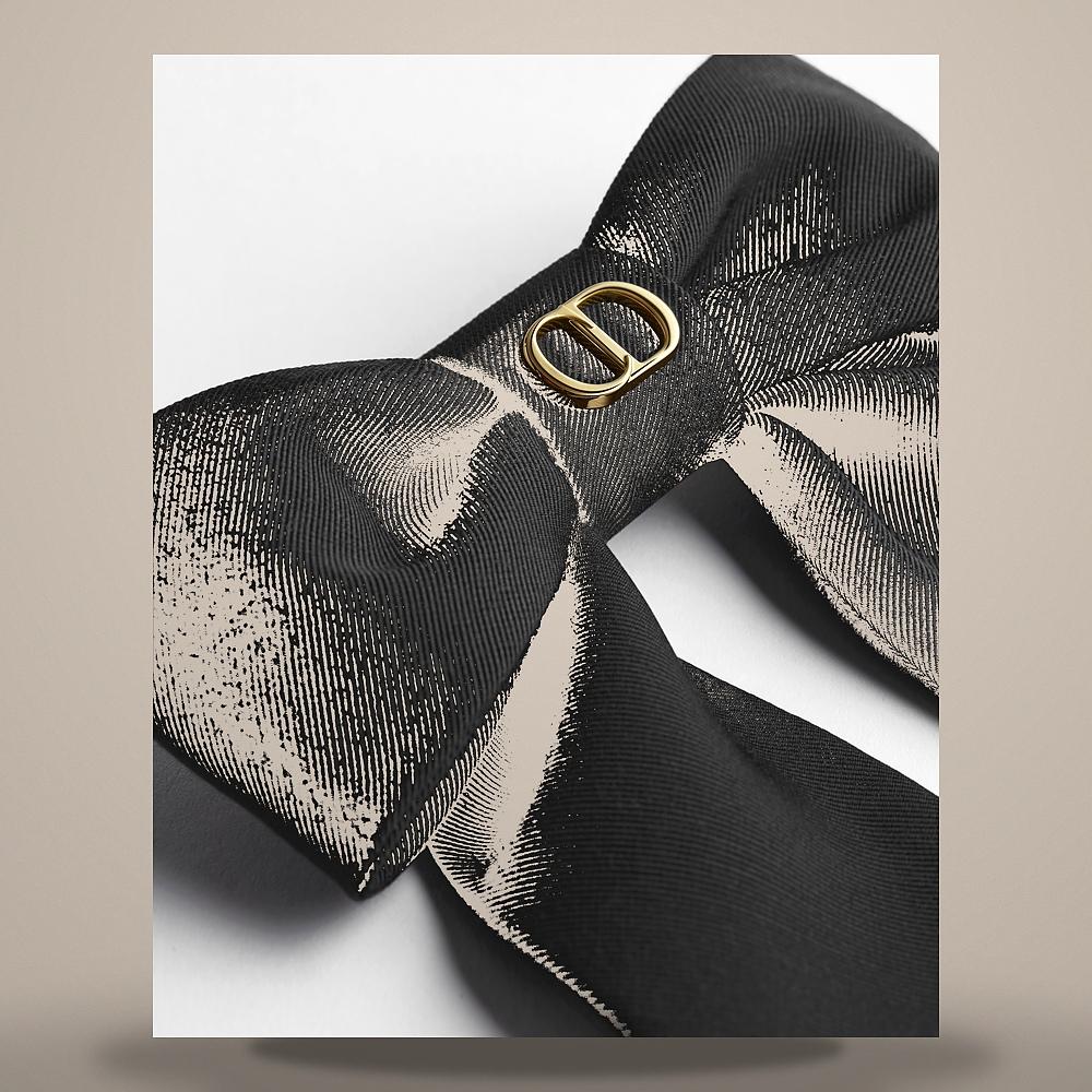 DIOR Twist Bow Large Black Grosgrain-Effect Technical Fabric H CPA00267EGGR C900