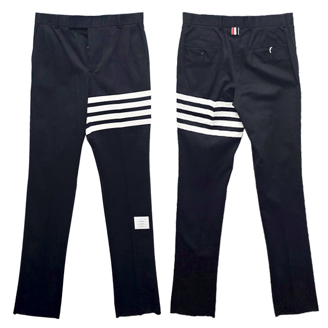 THOM BROWNE Twill Knit Seam 4-Bar Chino Pants Navy Men’s