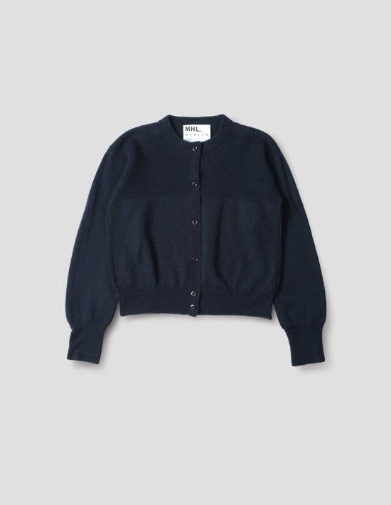 Margaret Howell Dark Navy Knit Cardigan WHKN0525 S26EXZ DKN