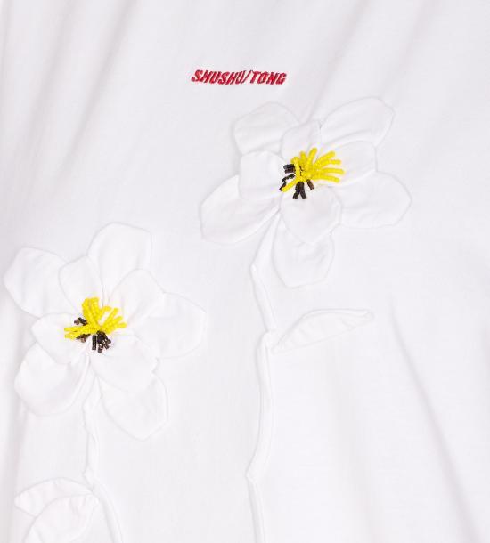 Shushu/Tong White Cotton Short Sleeve T-Shirt MWDETO33COT001 WH100