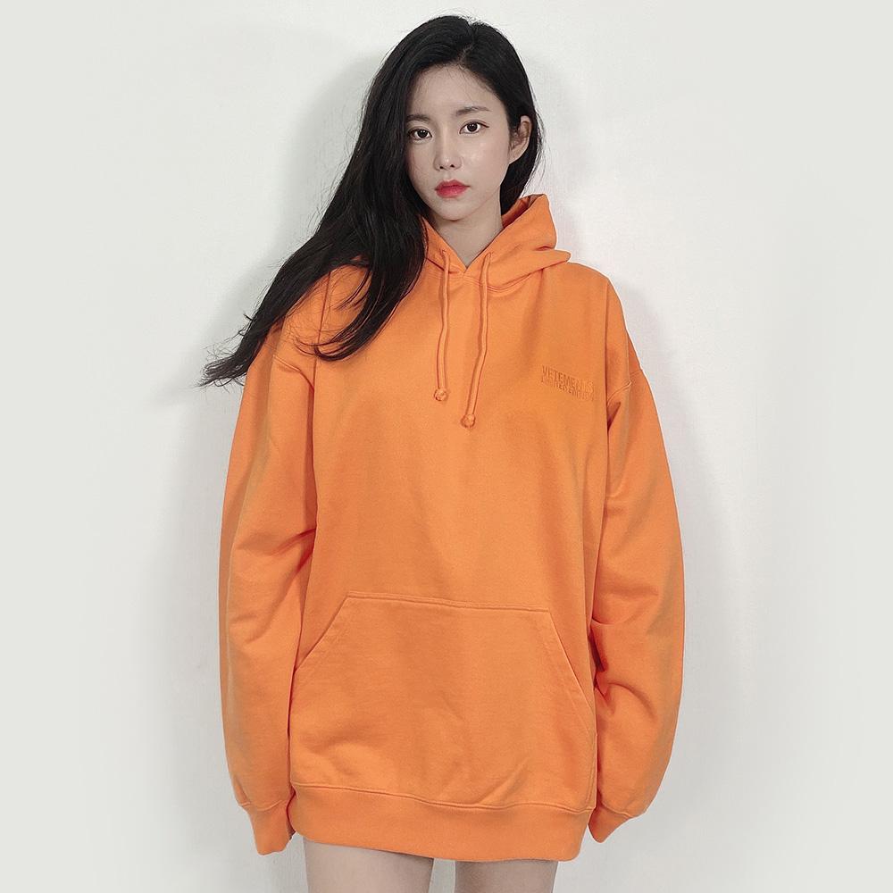 Vetements Orange Oversized Embroidered Logo Hoodie Women’s UA53HD260O