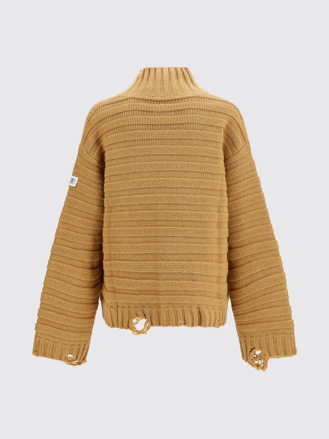 Maison Margiela Wool Turtleneck Knit Sweater Men Brown