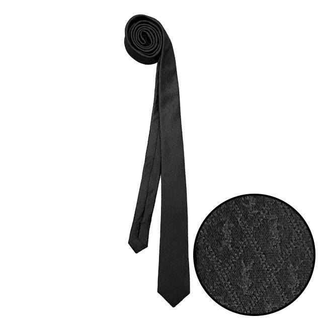 Saint Laurent Monogram Silk Narrow Tie Black
