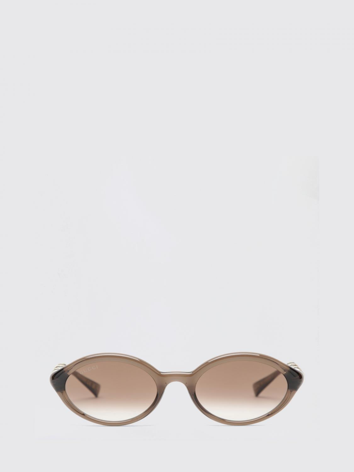 GUCCI Brown Acetate Square Sunglasses