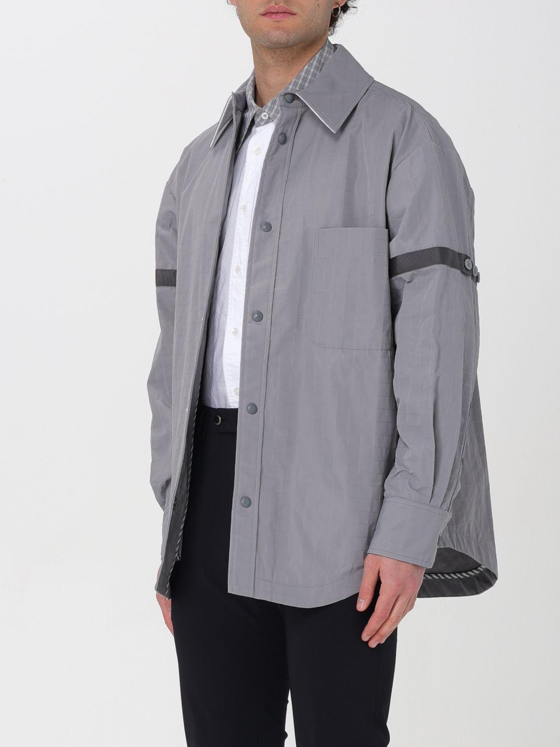 THOM BROWNE Gray Cotton Long Sleeve Dress Shirt