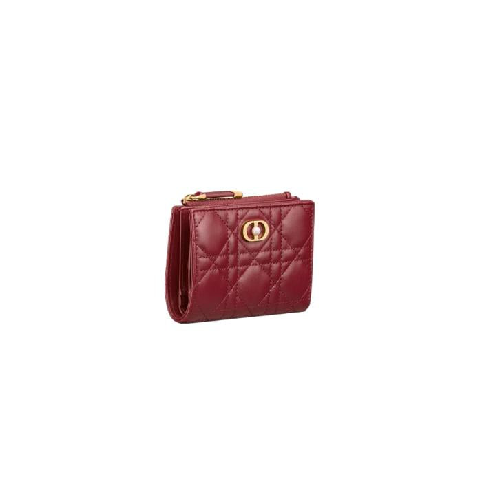 DIOR Jolie Dahlia Leather Bifold Wallet for Women Navy