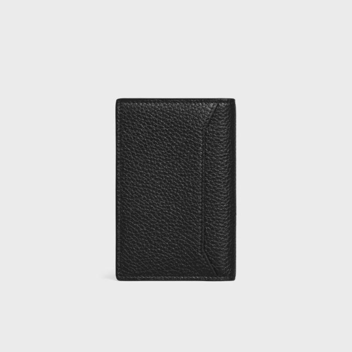 CELINE Vertical Card Holder Calfskin Leather Black Men’s Wallet