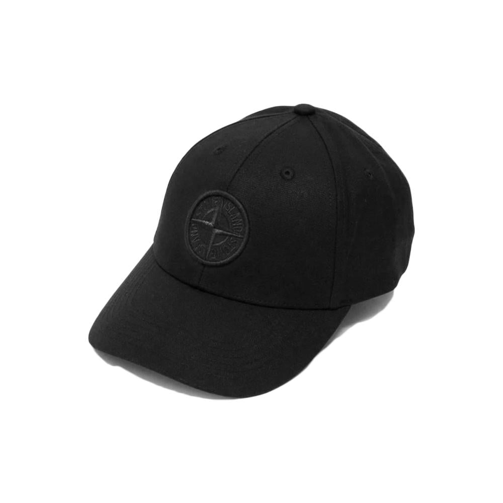STONE ISLAND Logo Embroidered Cotton Baseball Cap Black 9100013 S0248 V0029
