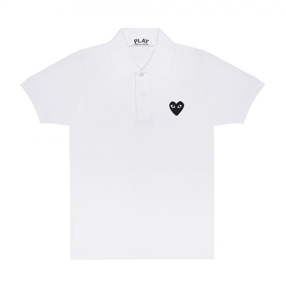 Comme des Garcons Unisex Short Sleeve Polo T-Shirt Black Cotton