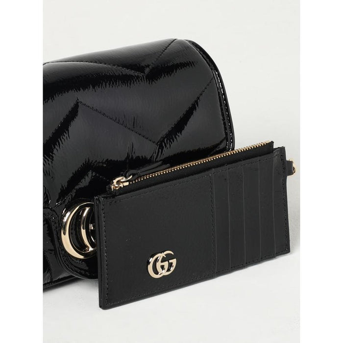 GUCCI GG Marmont Mini Crossbody Bag Black Leather