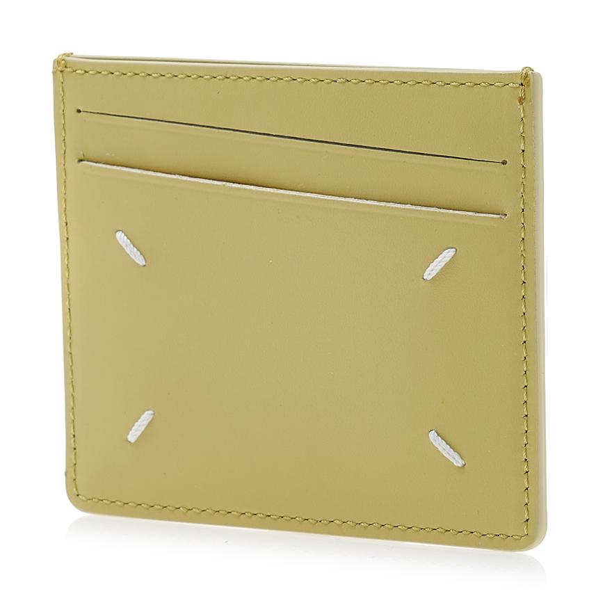 Maison Margiela Unisex Stitch Logo Leather Card Holder Brown