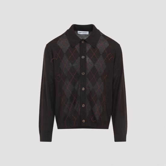 OUR LEGACY Wool Knit Cardigan for Men M4253EP PUB ARGYLE DOM