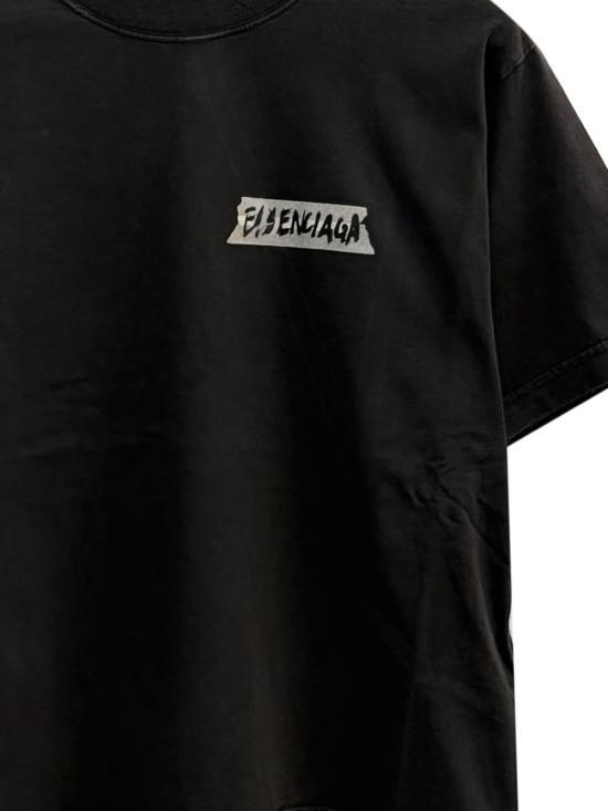 BALENCIAGA Faded Black Short Sleeve T-Shirt