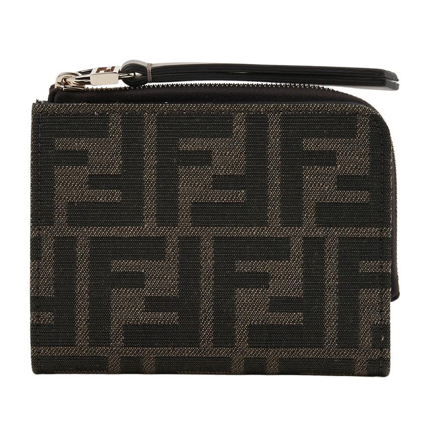 FENDI Women’s Slim Baguette Leather Small Wallet Black