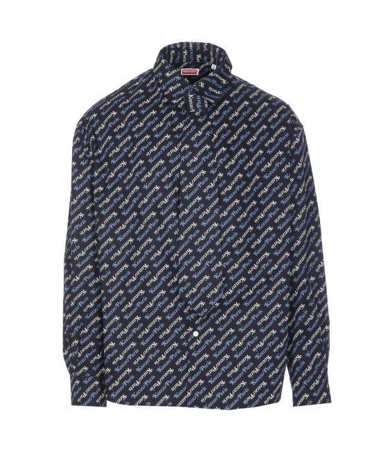 KENZO Long Sleeve Shirt Navy Men’s Shirt FE55CH4219 P277