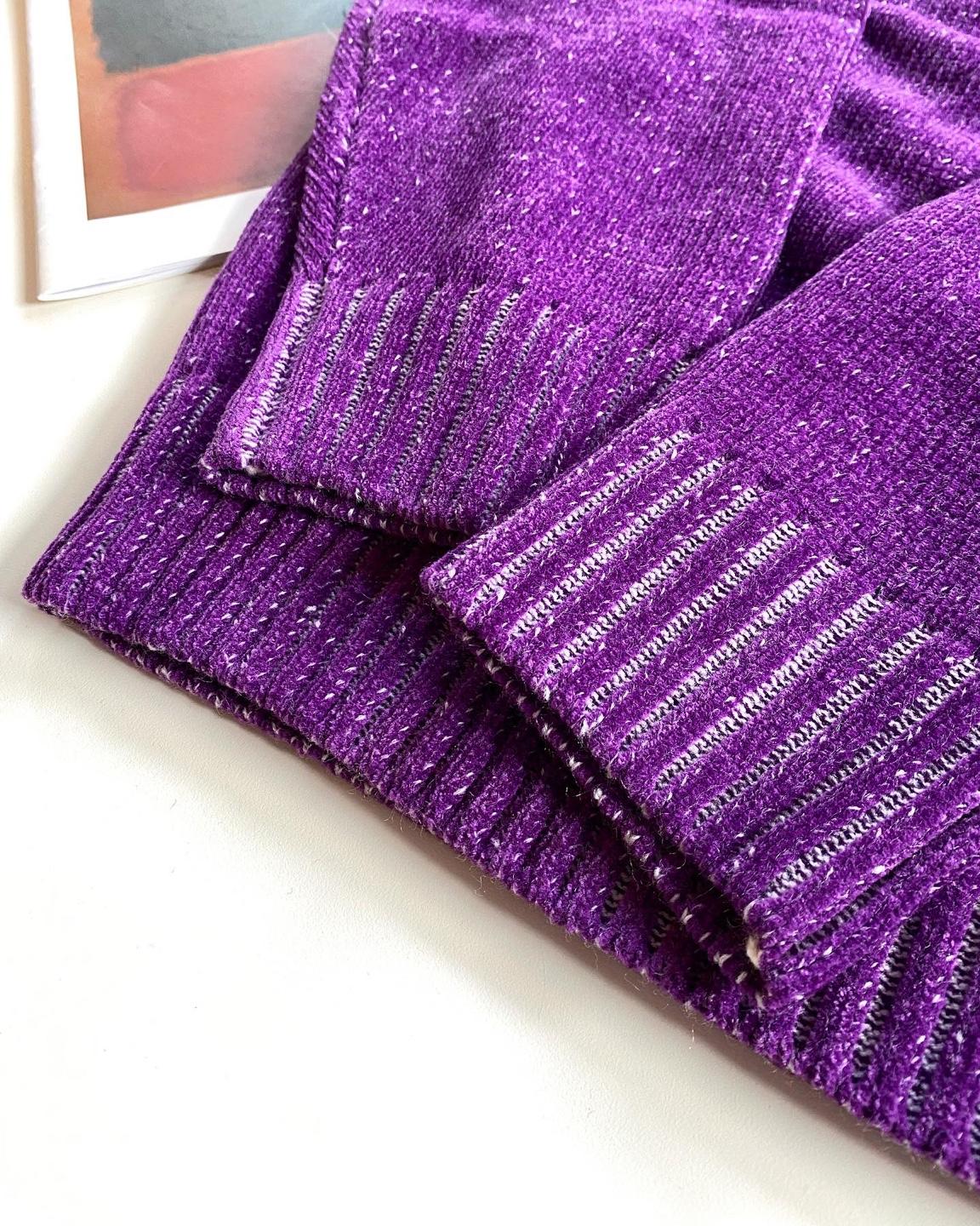 Supreme Contrast Arc Sweater Purple Unisex Crewneck Knit