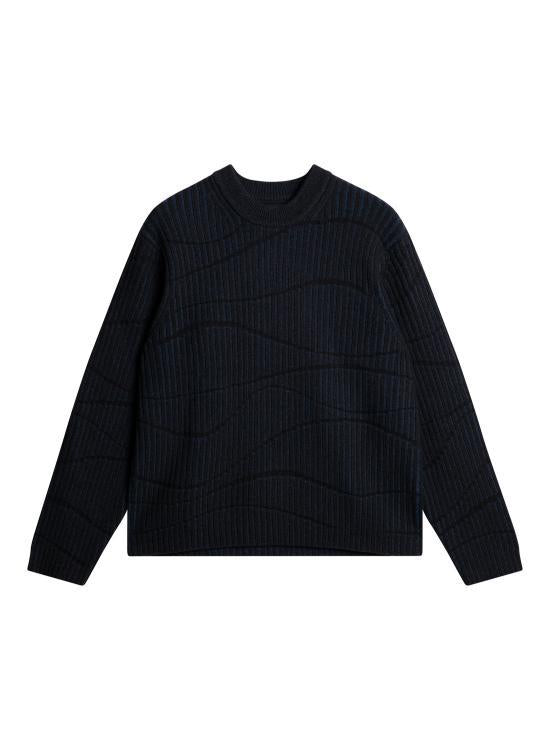 J LINDEBERG Round Neck Knit Sweater for Men FMKW12754O551 KEY LARGO DOM