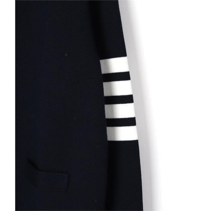 THOM BROWNE Navy Wool Cardigan for Men MKC171A