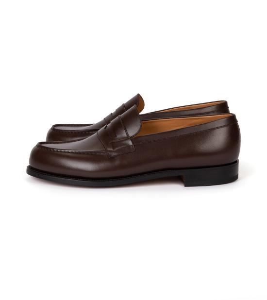 J.M. WESTON Leather Loafers Men’s Classic Dress Shoes 11411541801FE BROWN DOM