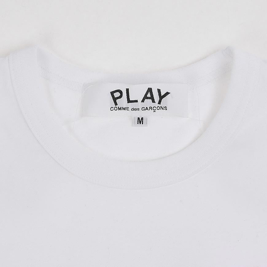 Comme des Garcons Unisex Double Heart Patch T-Shirt AZ T292 051 WHITE