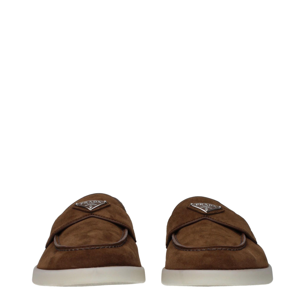 PRADA Brown Leather Loafers for Men