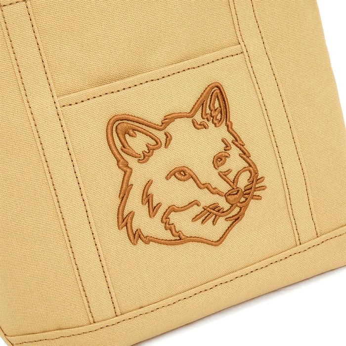 Maison Margiela Small Tote Bag Fox Head Canvas Beige Unisex