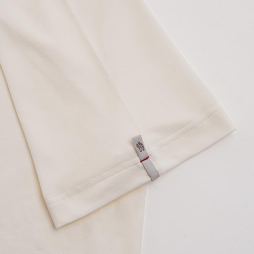 Moncler Logo Patch Polo Shirt Men White Cotton