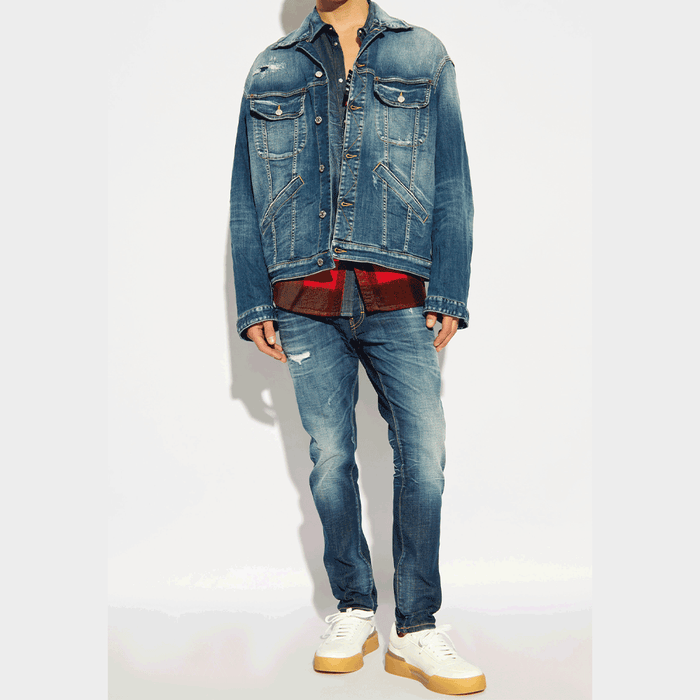 Dsquared2 Distressed Skater Jeans Men’s Blue Denim Pants