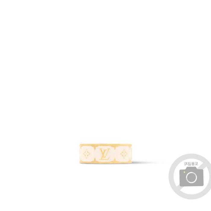 Louis Vuitton White Nanogram Enamel Ring Unisex M1565S