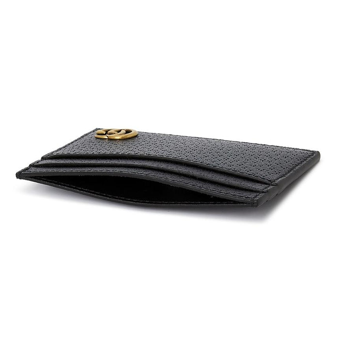 GUCCI GG Marmont Black Leather Card Holder