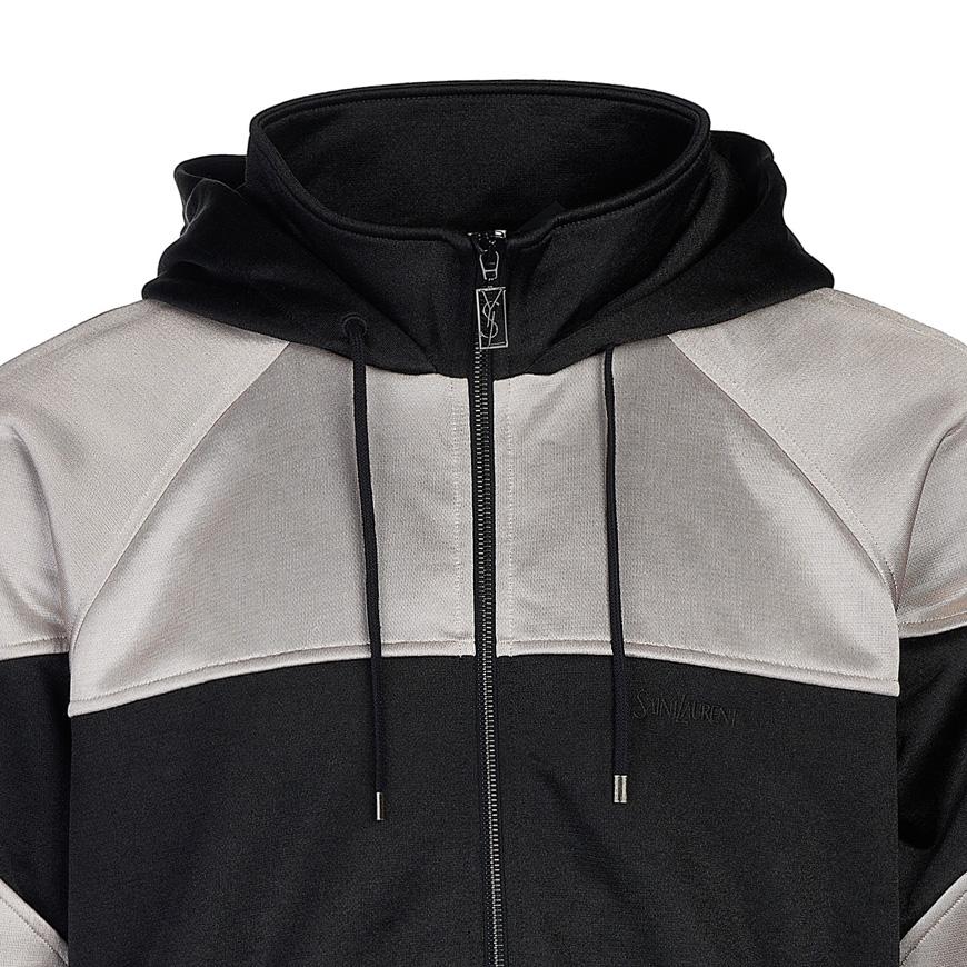Saint Laurent Men’s Zip-Up Hooded Jacket Black