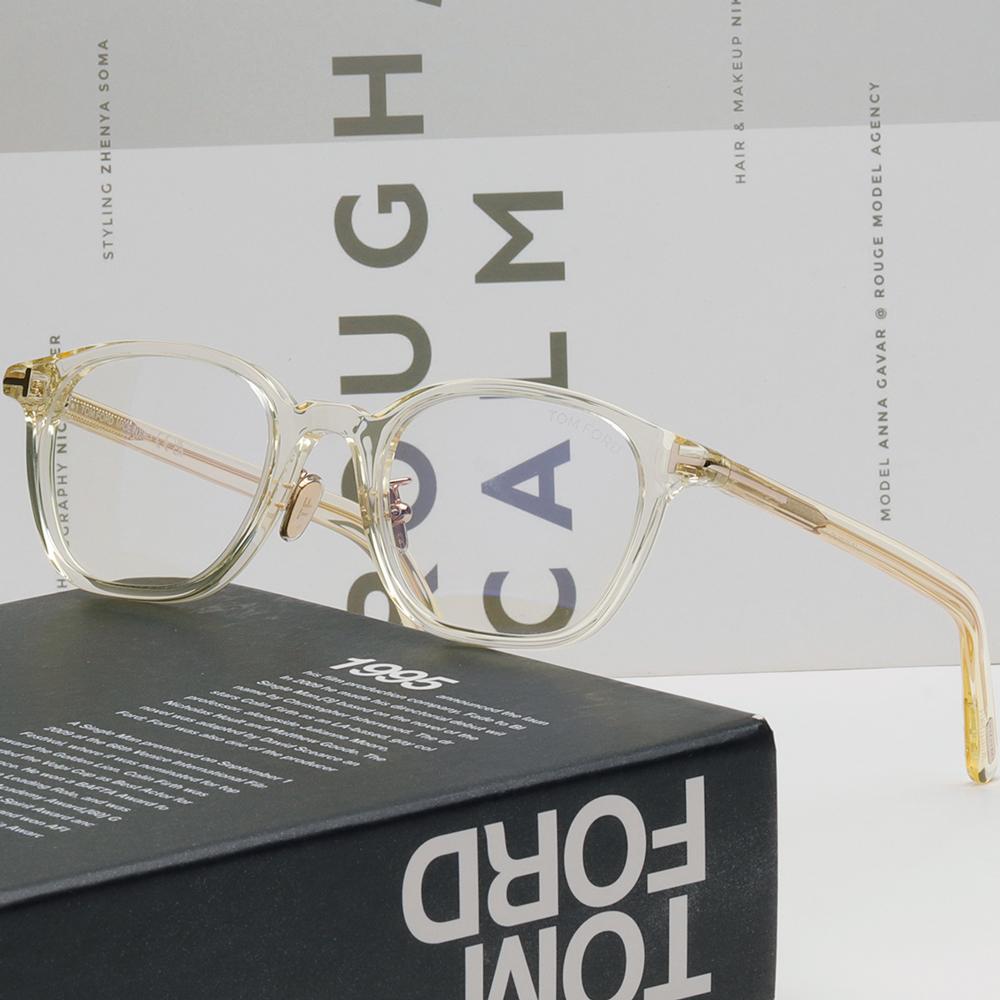 TOM FORD Blue Light Blocking Transparent Acetate Eyeglasses Asian F TF5858DB 039