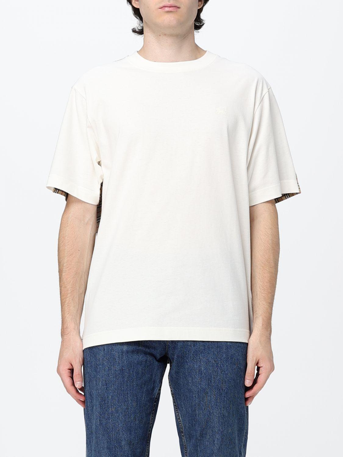 BURBERRY Short Sleeve Logo T-Shirt Men's White Cotton