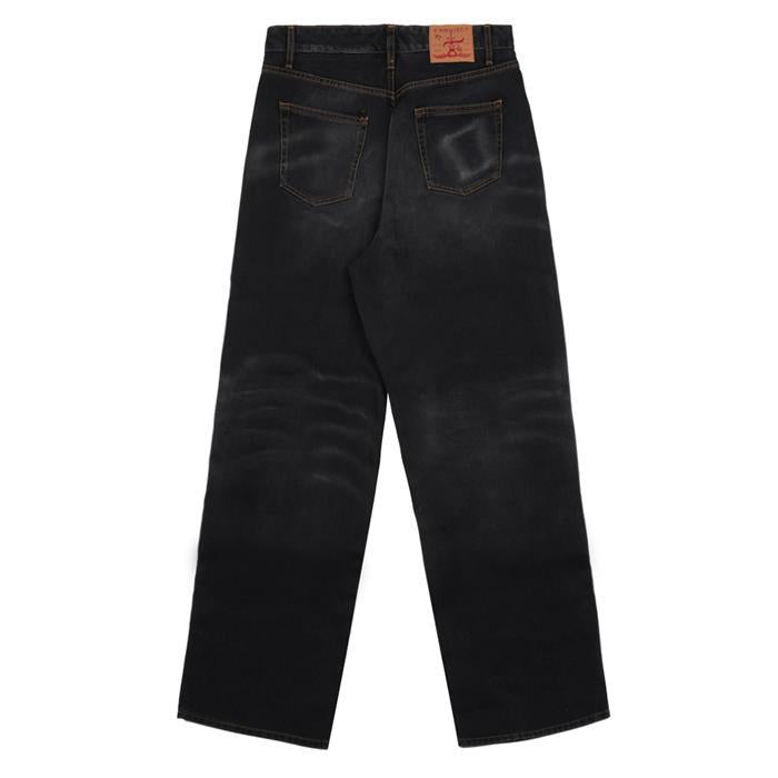 Y PROJECT Men's Black Whiskered Double Waist Denim Jeans JEAN48 S25 D15
