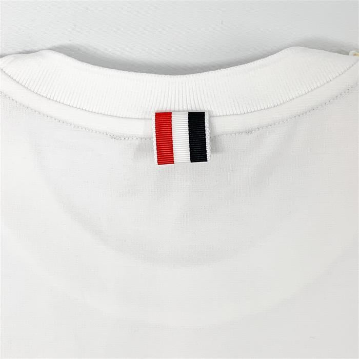 THOM BROWNE Tricolor Stripe Pocket Short Sleeve T-Shirt MJS183A RWB