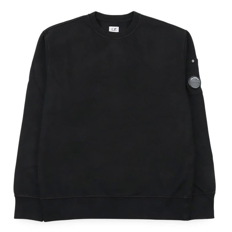 CP Company Lens Logo Cotton Crewneck Sweatshirt Black Men