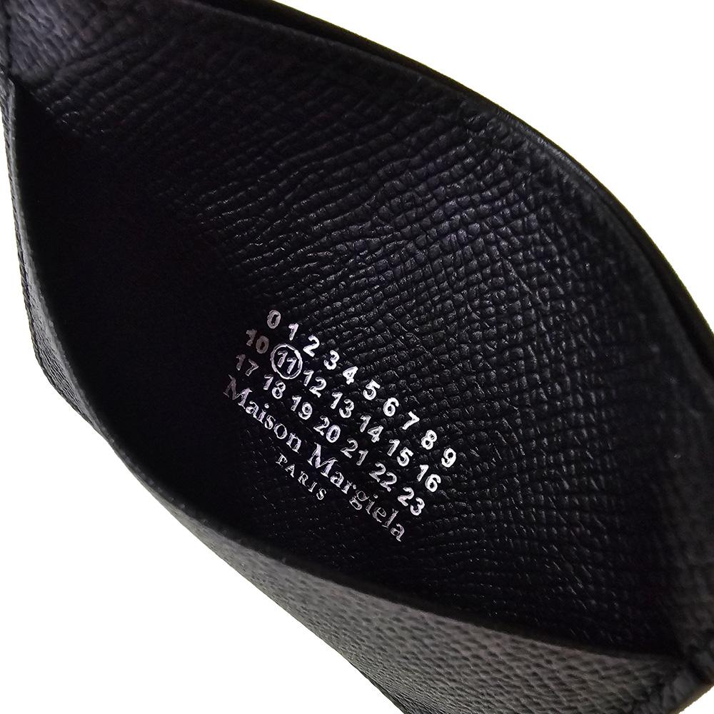 Maison Margiela Black Stitch Leather Card Holder Wallet Unisex
