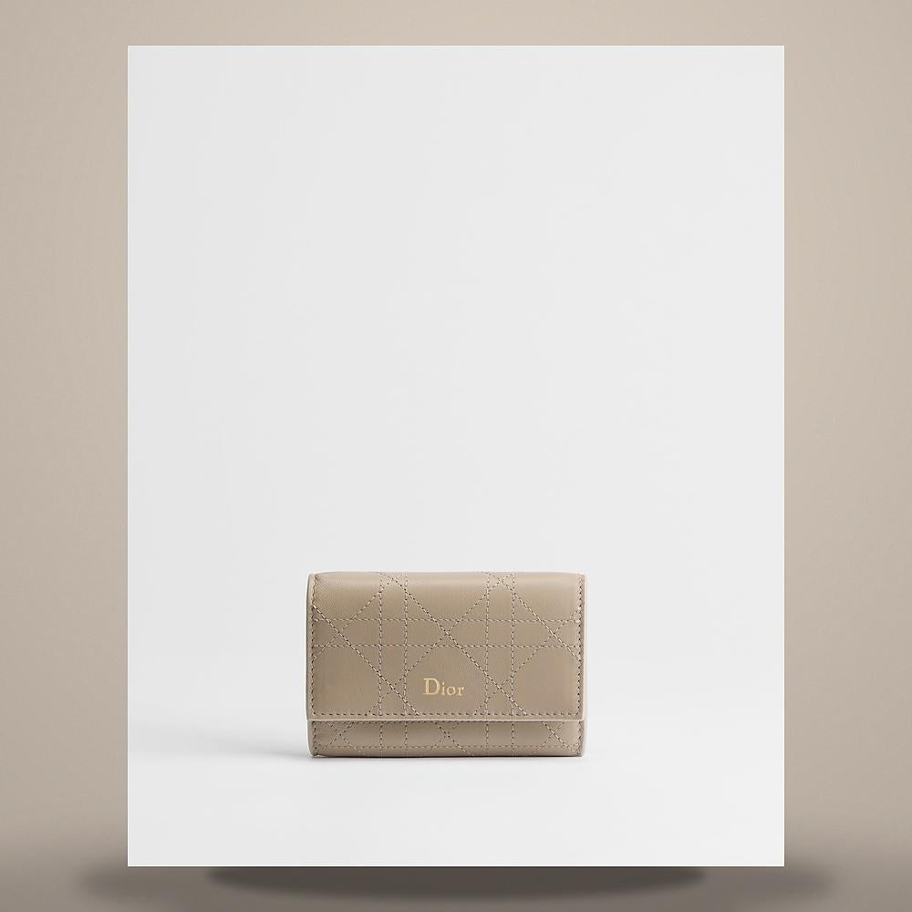 DIOR Trianon Glycine Trench Flat Cannage Lambskin Card Holder