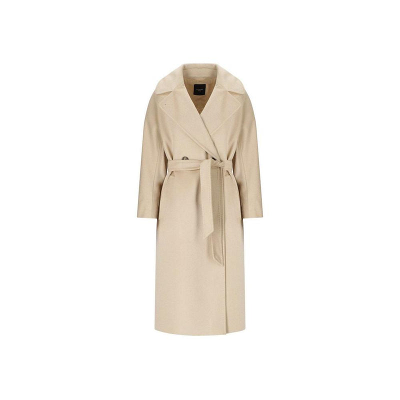 Max Mara Ivory Belted Double Coat 2615011041 042